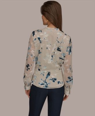 Women's Floral Print Long-Sleeve Top
