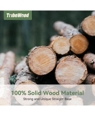 Solid Wood Round Dining Table, 47.2" Farmhouse Kitchen Table for 4-6 People, Kitchen, Living Room, Brown