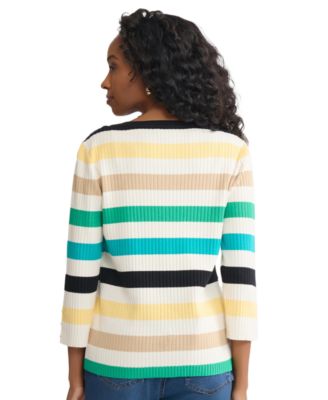 Women's Boat Neck Stripe Top