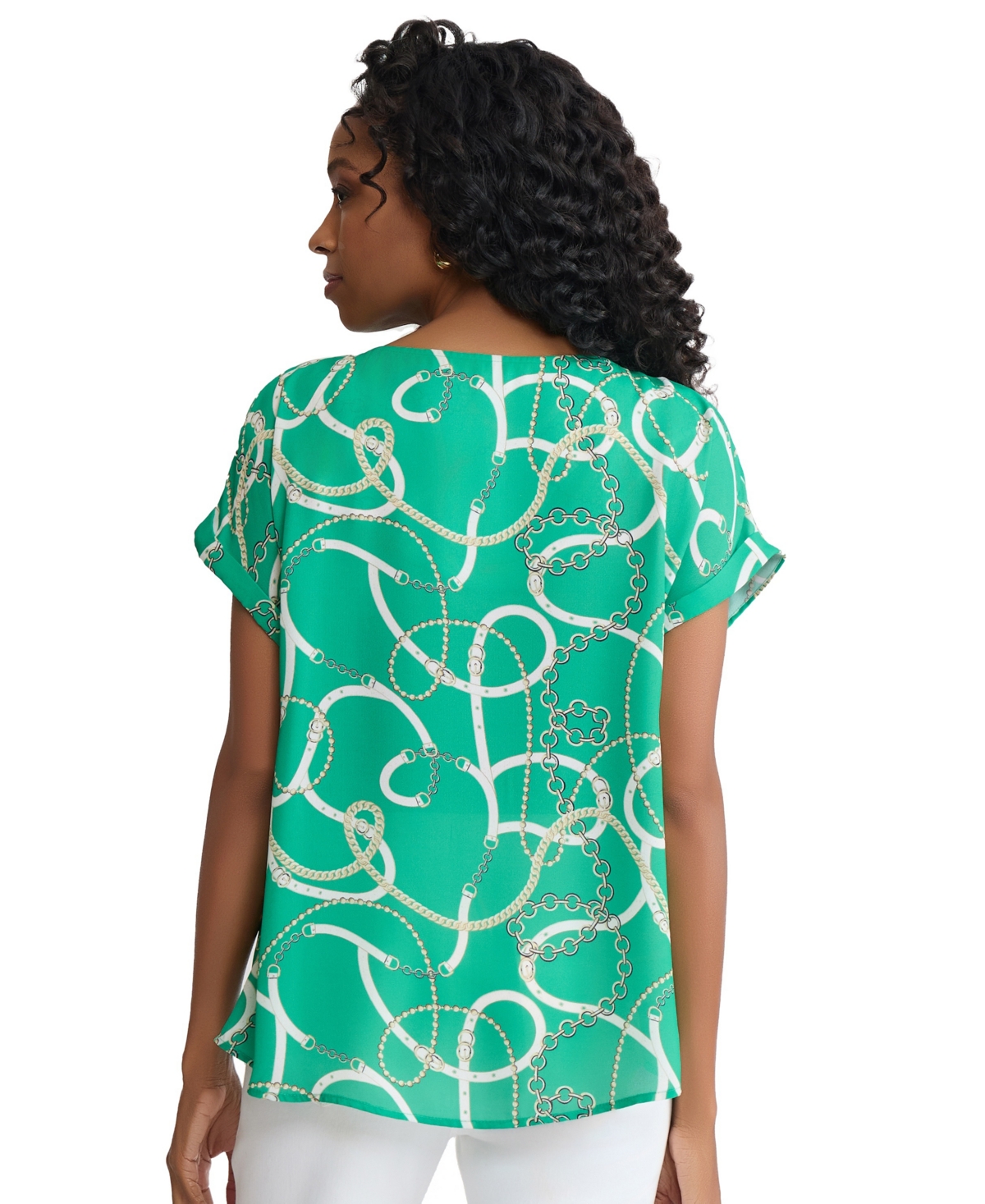 Jones New York Women's Short-Sleeve Button Top