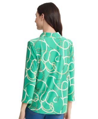 Women's Tie Cuff Collared Top