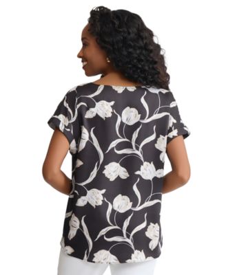 Women's Boat Neck Short-Sleeve Top