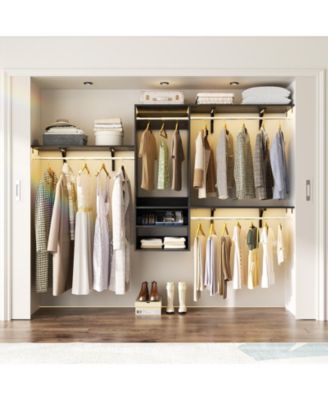 62-96 Inch Hanging Closet System with Hanging Rod