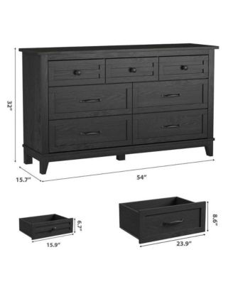 7-Drawer Modern Dresser Bedroom Storage Cabinet, Wide Freestanding Wooden Closet Chest for Living Room, Entryway, Bedroom