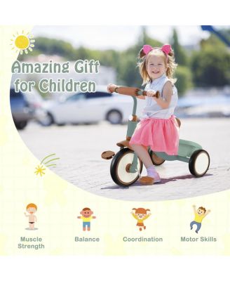 Toddler Tricycle Kids Trike with Adjustable Seat and Basket