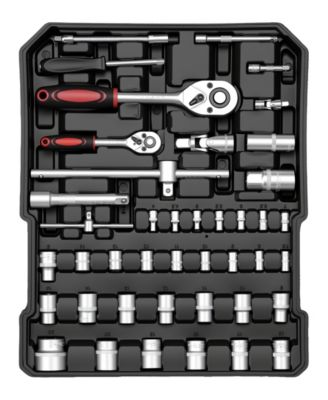 399-Piece Rolling Tool Set with Wheels, Aluminum Case and 4 Drawers, Metric Home and Auto Repair Tool Kit