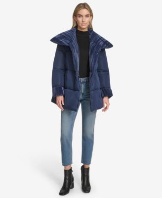 Women's Emerson Mixed Media Belted Wrap Coat