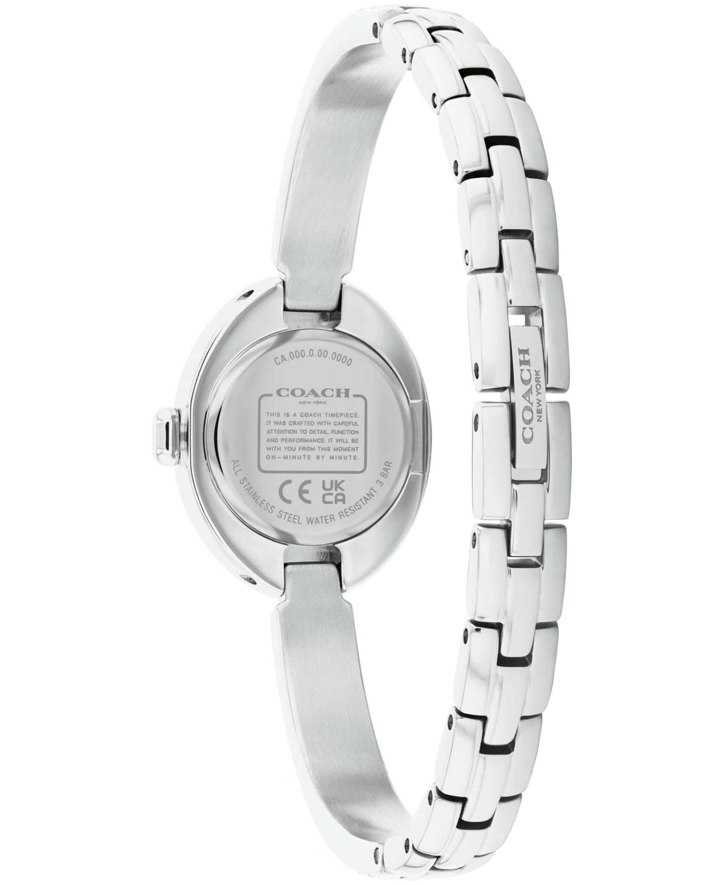 Женские часы COACH Sammy Silver Tone Stainless Steel Bangle Bracelet Watch, 22.5mm — фото 4
