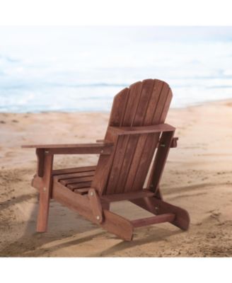 Oversize Wooden Outdoor Folding Adirondack Chair with Pre-Assembled BackRest & SeatBoard, Wood Patio Chair for Garden Backyard Porch Pool Deck Firepit