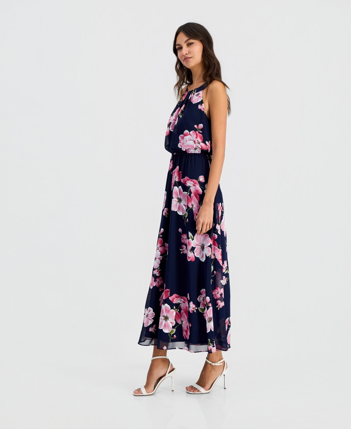 Robbie Bee Women's Floral Print Maxi Dress