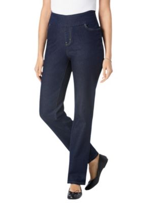 Women's Within Tall Flex-Fit Pull-On Straight-Leg Gap-Free Stretch Denim Jeans.