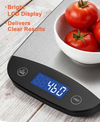 Stainless Steel Kitchen Food Scale with LCD Display & USB Rechargeable