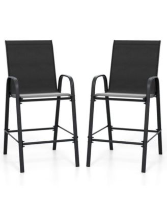 Set of 2 Outdoor 29" Fabric Bar Stools with Armrests