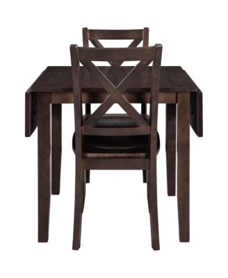 Wood Drop Leaf Breakfast Nook Dining Set, 2 Chairs