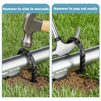 16 Pack Trampoline Stakes Ground Anchors 11 Inch U Shaped Heavy Duty for Outdoor Camping Tent