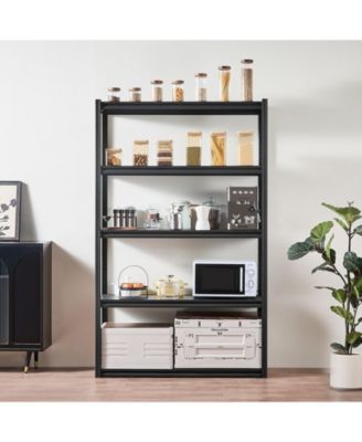 5-Tier Garage Storage Shelves, 18"D x 48"W x 78"H, 3000 lb Capacity, Adjustable Metal Utility Shelving Rack, Black