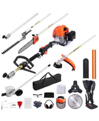 26CC 6-in-1 2-Cycle Gas Trimmer Tool Set, Hedge & String Trimmer, Brush Cutter, Edger, Pole Saw, Extension Pole, Gear Set