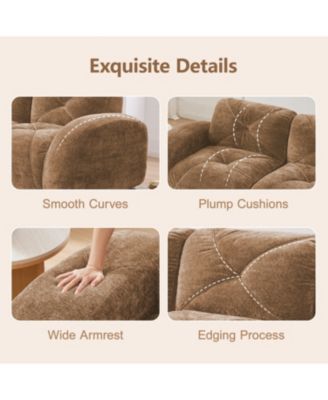 2-Seater Tufted Sofa Couches with Soft Velvet Fabric and No Assembly Required