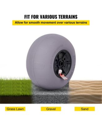 2-Pack 13" Beach Balloon Wheels, TPU Replacement Sand Tires for Kayak Dolly, Canoe Cart and Buggy with Air Pump