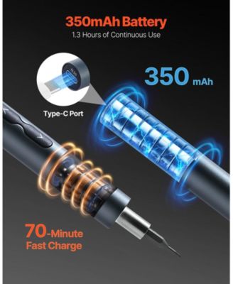 Mini Electric Precision Screwdriver Set with 48 Magnetic S2 Steel Bits, LED Light, Type-C Charging & Magnetic Storage Box