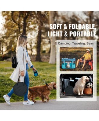 Foldable Pet Playpen, 32 x 24 x 22 in Portable Soft Crate/Playpen, 600D Oxford Waterproof Fabric, Zippered Removable Cover.