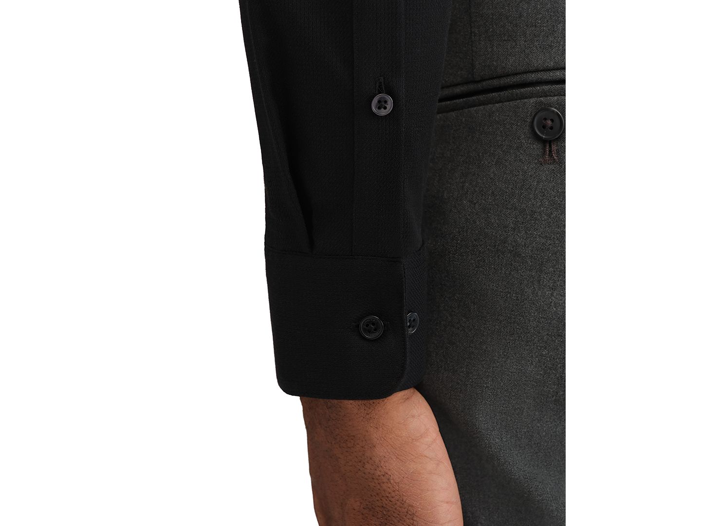 Мужская рубашка Calvin Klein Performance Wrinkle Free Stretch Shirt, Regular Fit, цвет: Чёрный — фото 2