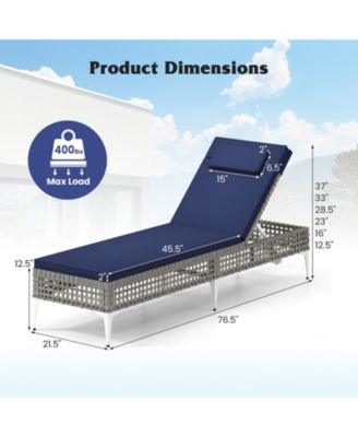 Outdoor Chaise Lounge Chair with 6 Position Recline