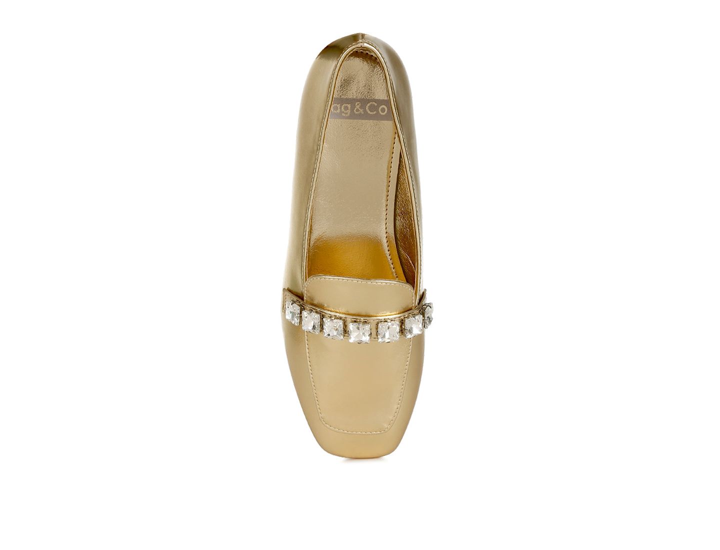 Женские туфли Rag & Co Celosia Metallic Diamante Strap, цвет: Золотой — фото 4