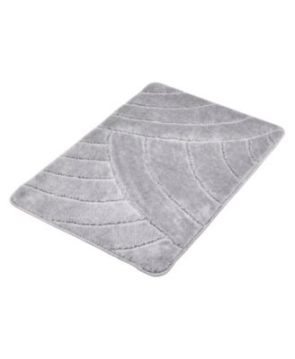 Gray Door Mat, 35.8 x 24.0 in Low-Profile Doormat w/ Non-Slip TPR Backing, Absorbent Dirt-Trapping Entry Mat for Porch/Patio