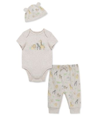 Baby Boys' Jungle Short-Sleeve Bodysuit, Pants & Hat, 3-Piece Set