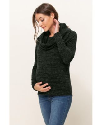 Maternity Cowl Neck Long Sleeve Knit Sweater