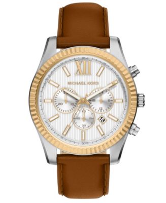 Michael Kors Men's Lexington Chronograph Luggage Leather Watch