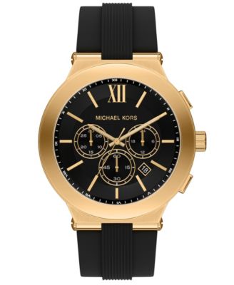 Men's Billie Chronograph Black Silicone Watch, 46mm