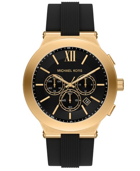 Мужские часы Michael Kors Billie Chronograph Black Silicone Watch, 46mm