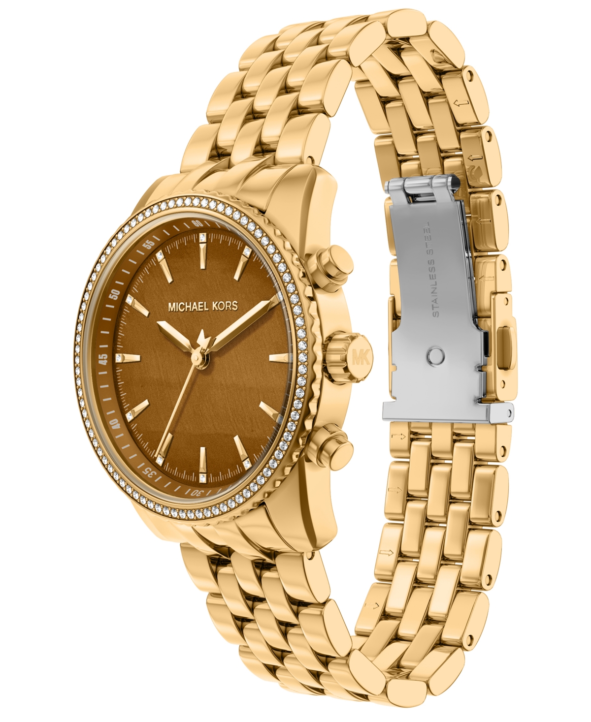 Michael Kors Women's Bryant Three-Hand Gold-Tone Stainless Steel Watch, 35mm