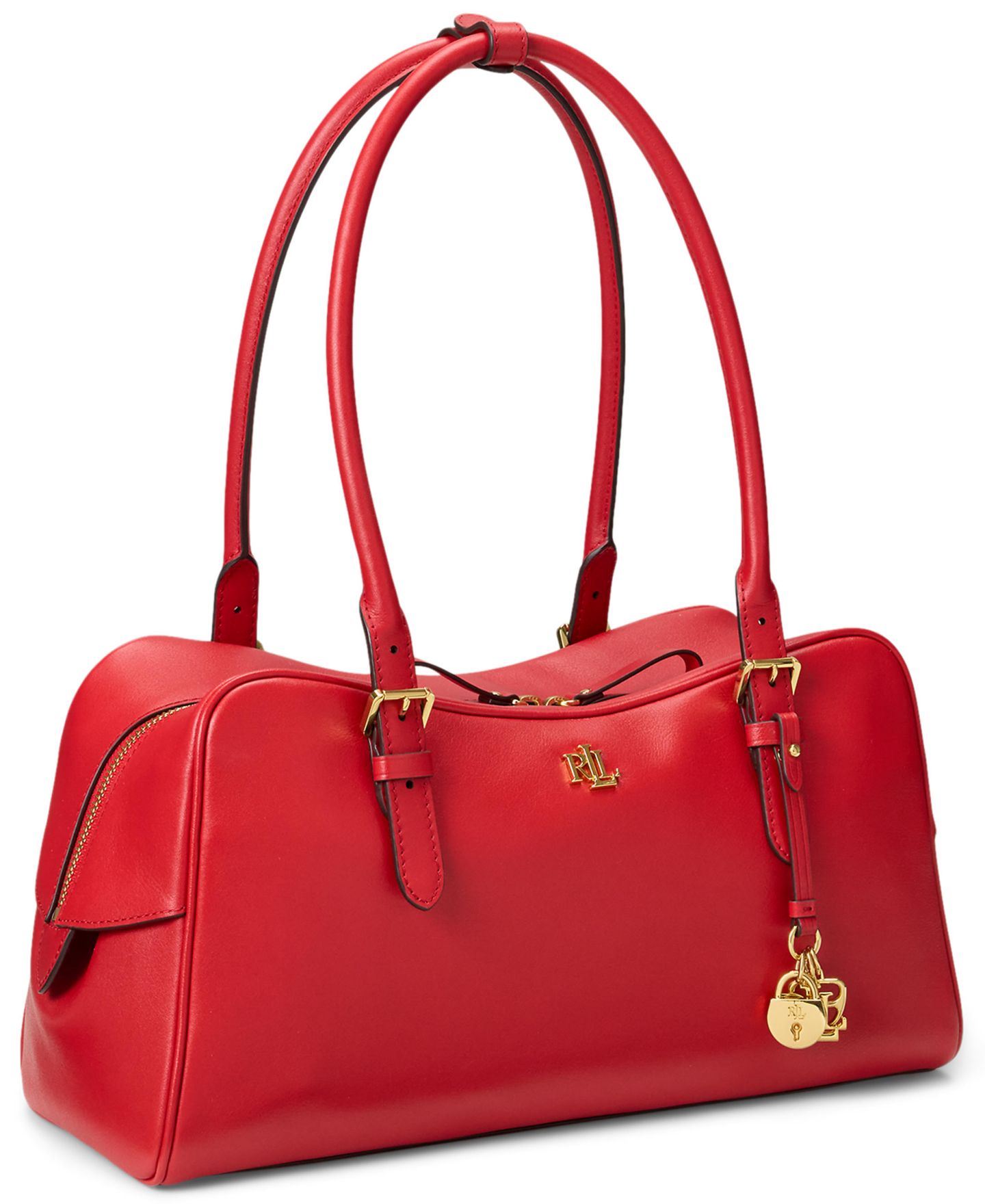Женская сумка Lauren Ralph Lauren Leather Large Marcy Zip Slim Shoulder, цвет: Красный — фото 4