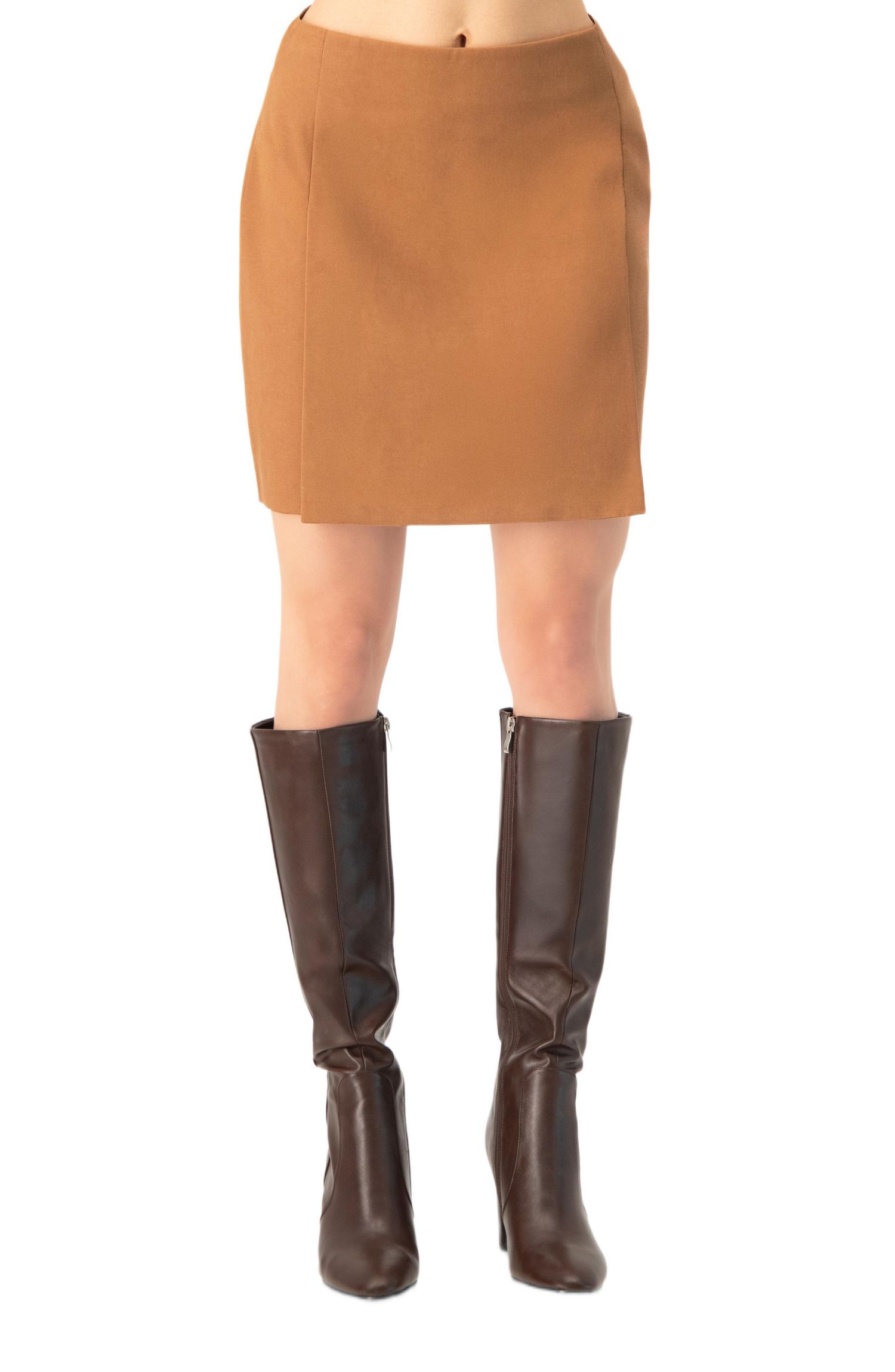 Women's Short Straight Skirt with Back Zipper