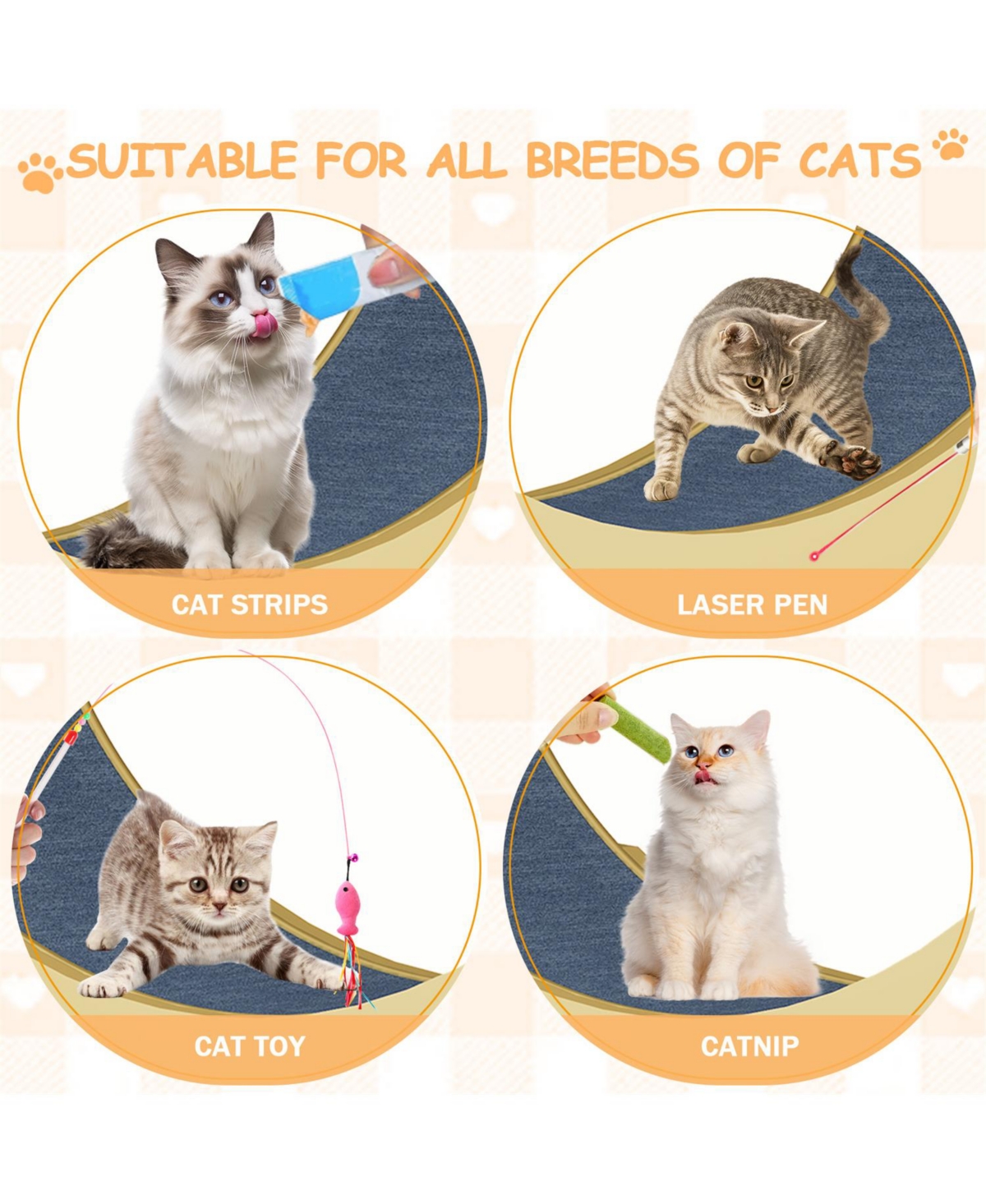 Aostirmotor 42" Cat Treadmill Wheel with Detachable Carpeted Runway in Yellow