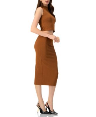 Women's Midi Skirt with Back Slit