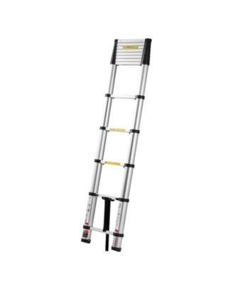 12.5 ft Telescoping Ladder, Aluminum One-Touch Retraction Extension Ladder, 330 lb Capacity, Non-Slip Feet, Lightweight Design