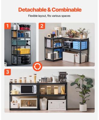 5-Tier Garage Storage Shelves, 16"D x 32"W x 62.8"H, 2000 lb Capacity, Adjustable Metal Utility Shelving Rack