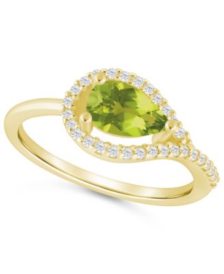 Gemstone and Diamond Ring (1/5 ct. t.w.) in 10K White Gold (also in 10K Yellow Gold)