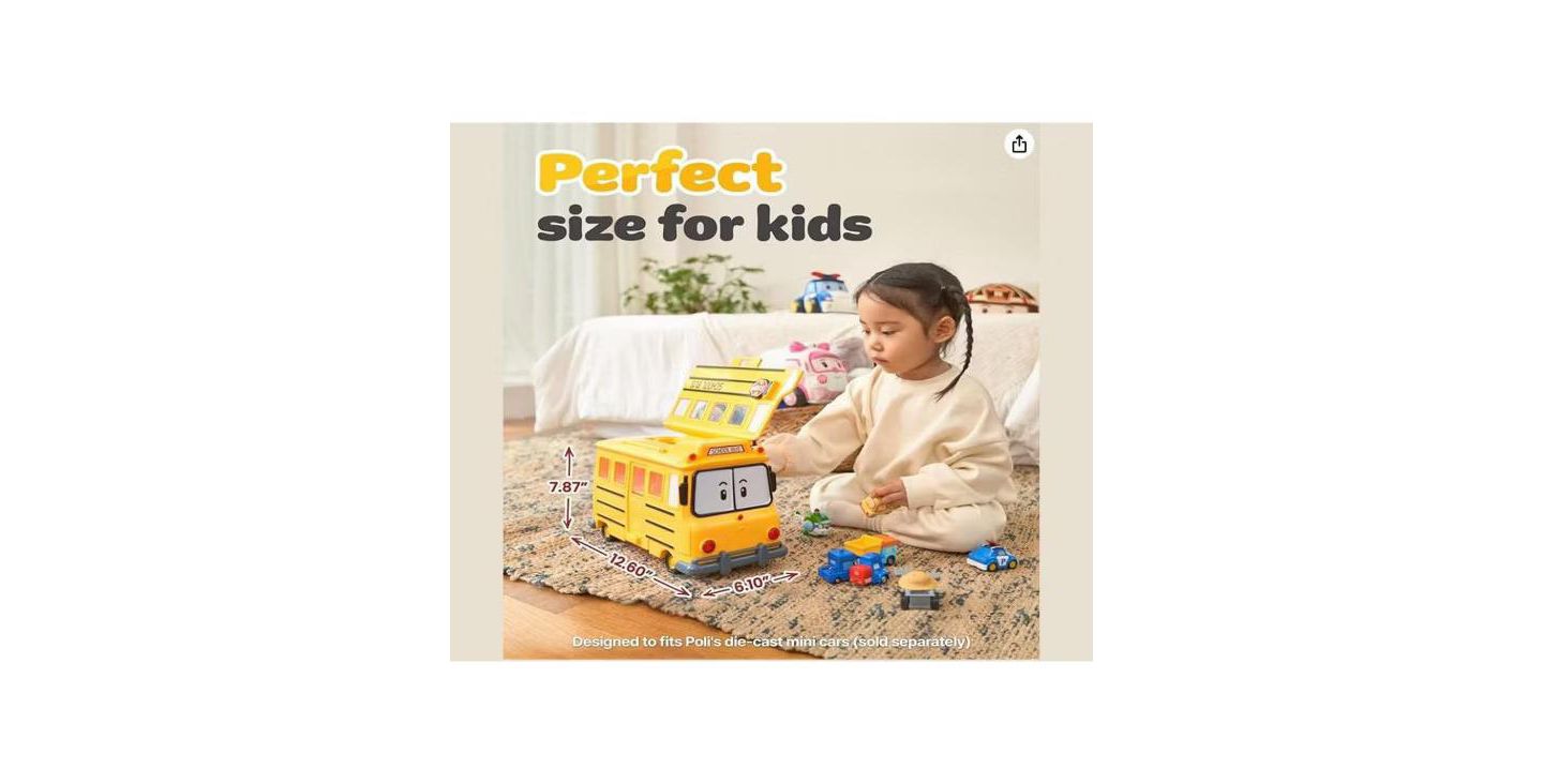 Детские кейсы для хранения Robocar Poli School B 2-in-1 School Bus Carrying Case, 12.60" L x 6.10" W x 7.87" H, цвет: Open Miscellaneous — фото 6