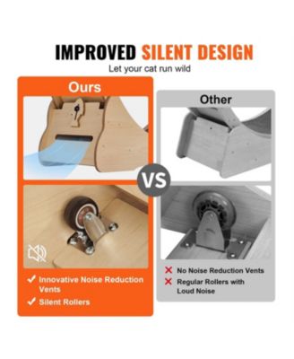 43.3 in Wooden Cat Running Wheel with Carpeted Runway in Yellow