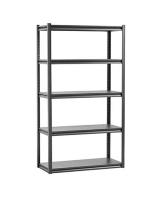 5-Tier Garage Storage Shelves, 18"D x 40"W x 72"H, 2000 lb Capacity, Adjustable Metal Utility Shelving Rack, Black