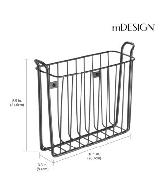 Metal Wall Mount Decorative Magazine Rack Organizer Bin Basket