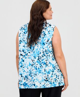 Plus Size Sleeveless Cowlneck Top