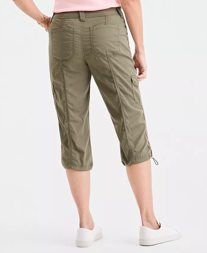Petite Mid-Rise Cargo Capri Pants - thumbnail 10