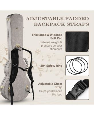 Guitar Case Backpack Strap Padded Shoulder Strap with Adjustable Sternum Strap