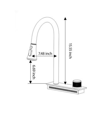 33x22x10inch Black Composite Granite Quartz Drop In Single Bowl Workstation Waterfall Kitchen Sink with Pull Out Faucet